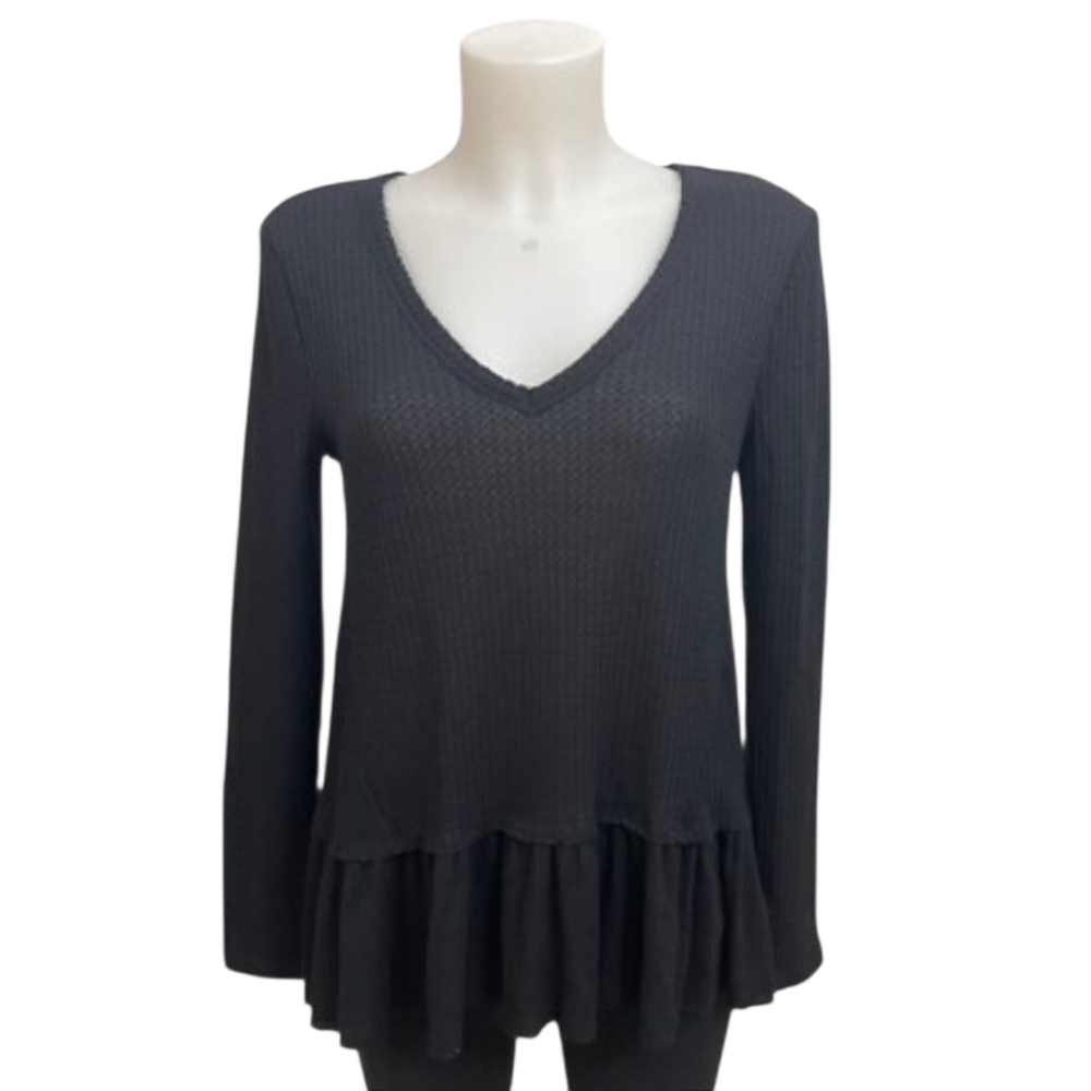 Eri Ali Anthropologie Womens Long Sleeve‎ Sweater Size Small Black Lightweight